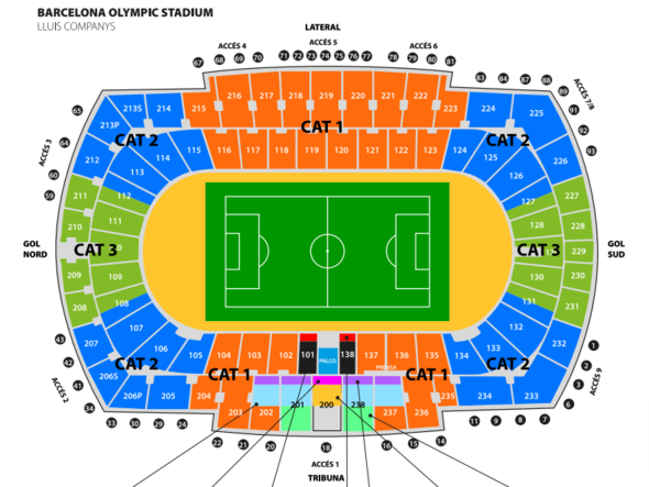 Estadi olímpic barcelona mejores asientos conciertos