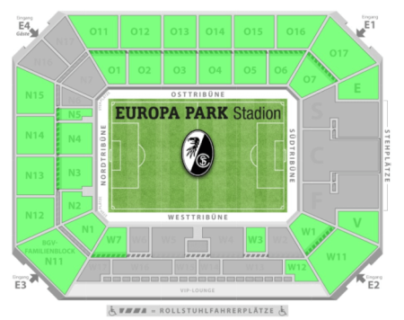 Het Europa-Park Stadion, Freiburg, Duitsland